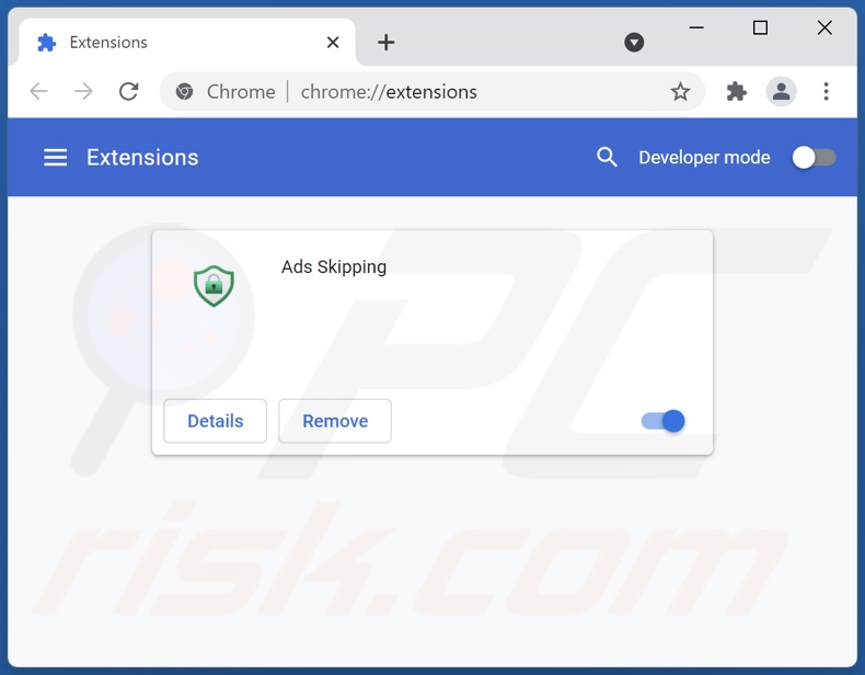 Removing Ads Skipping ads from Google Chrome step 2