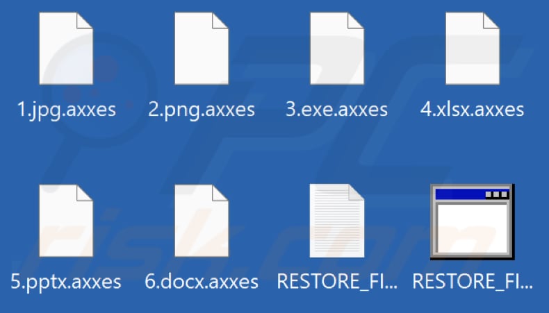 Files encrypted by Axxes ransomware (.axxes extension)