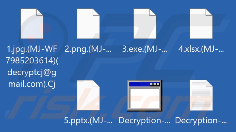 Files encrypted by Cj ransomware (.Cj extension)