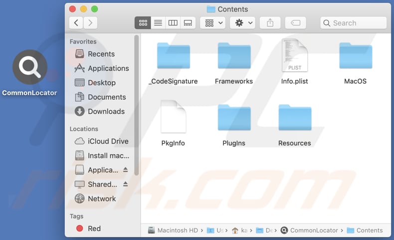 commonlocator adware contents folder