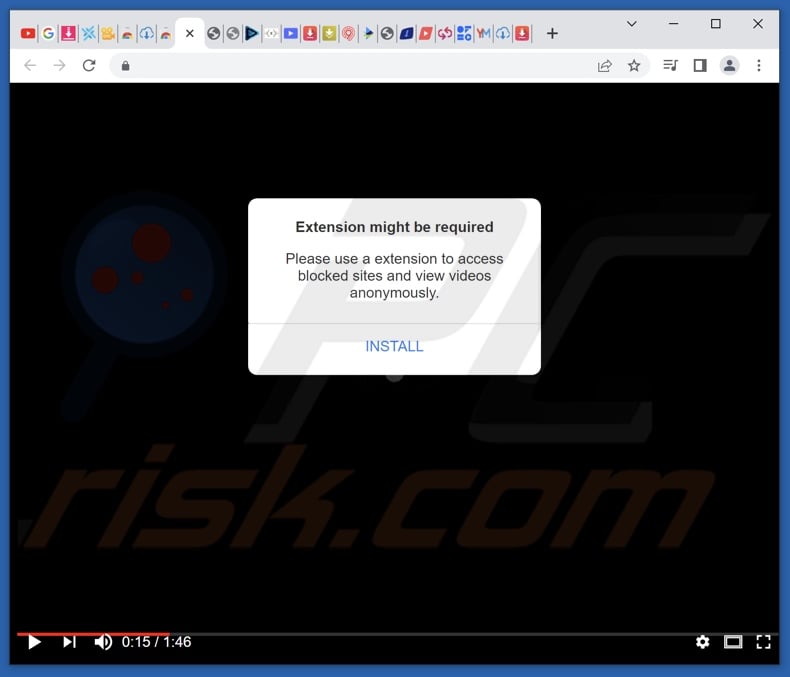 Deceptive website promoting Dark It Online adware