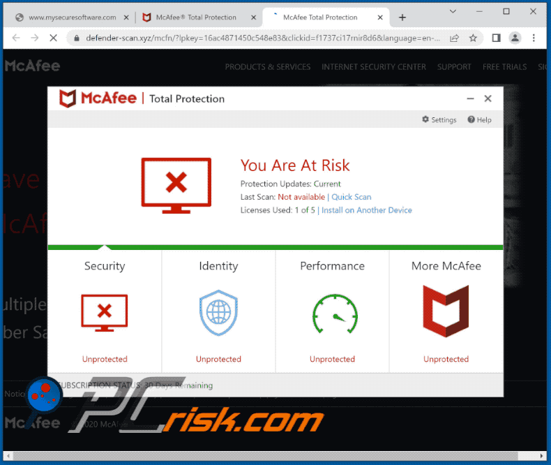 defender-scan[.]xyz website appearance (GIF)