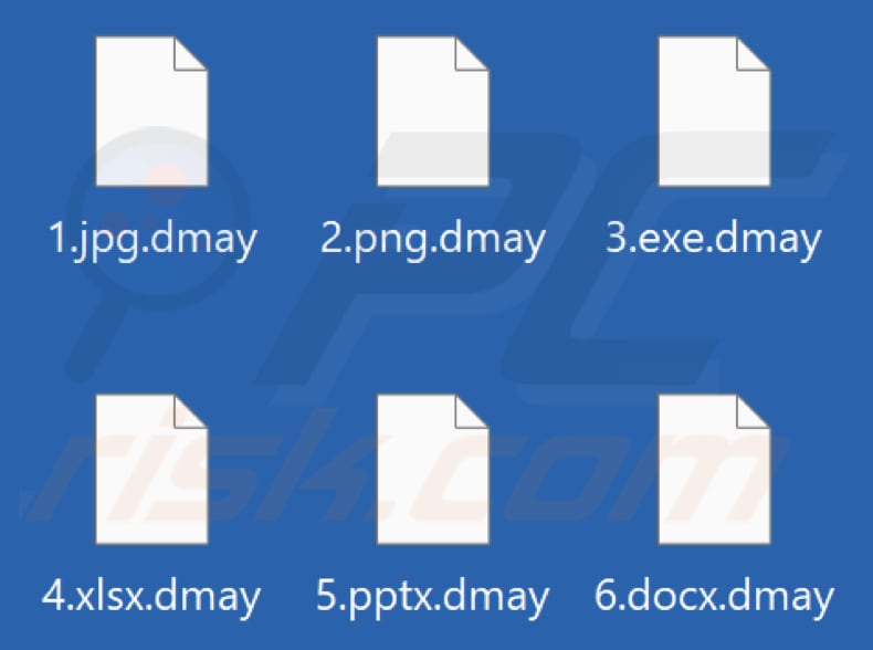 Files encrypted by Dmay ransomware (.dmay extension)