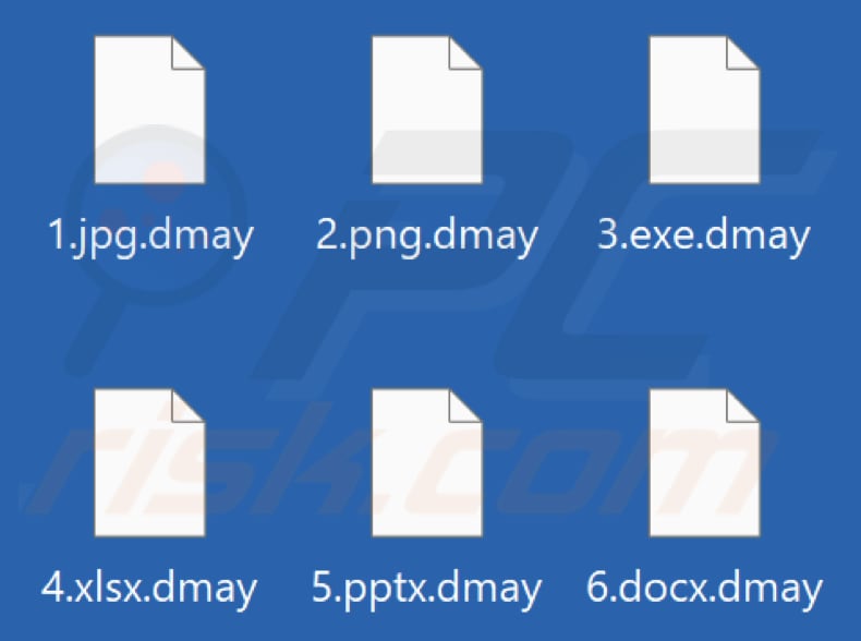 Files encrypted by Dmay ransomware (.dmay extension)