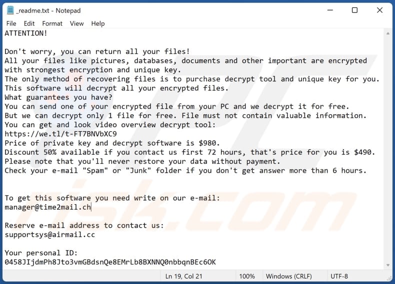 Dmay ransomware text file (_readme.txt)