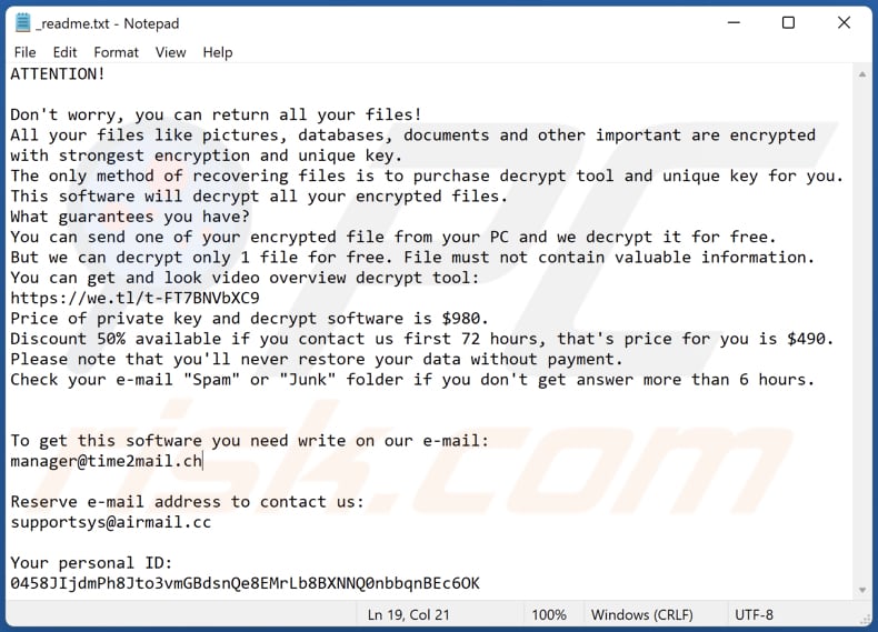 Dmay ransomware text file (_readme.txt)