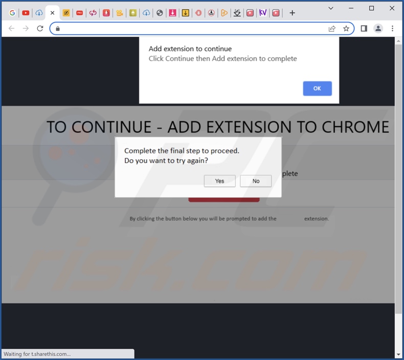 Website used to promote flow dark browser hijacker