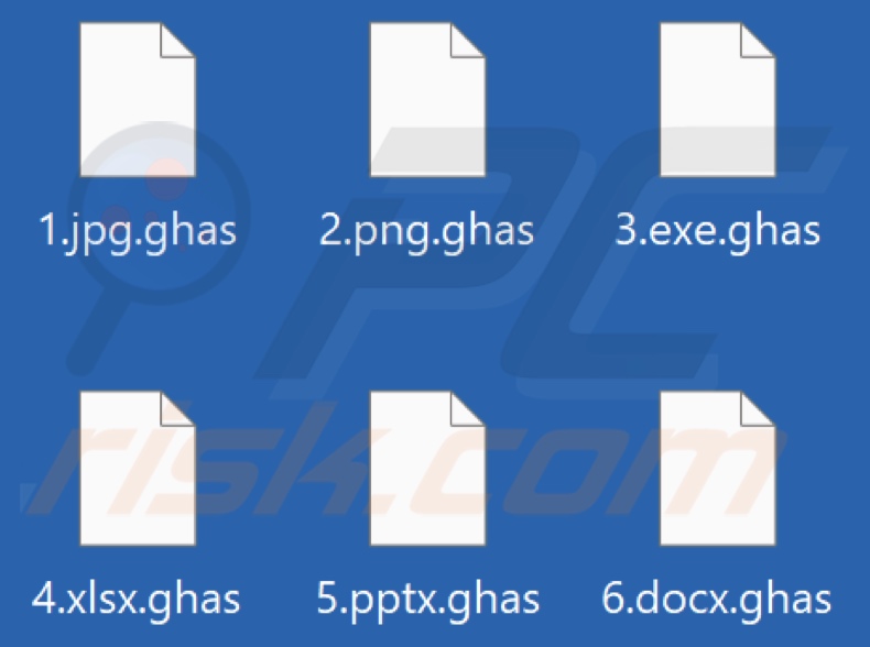 Files encrypted by Ghas ransomware (.ghas extension)