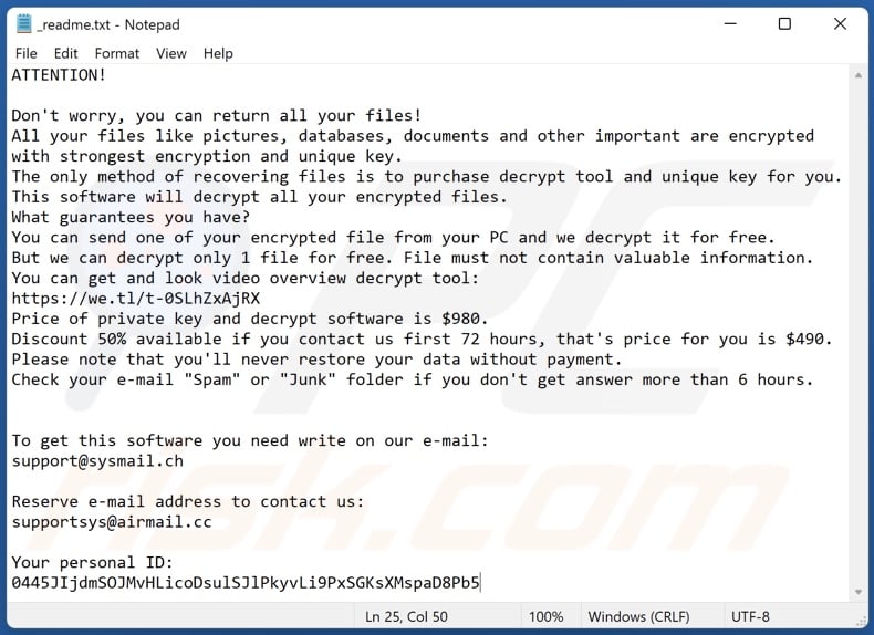 Ghas ransomware text file (_readme.txt)