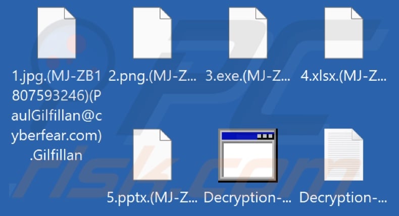 Files encrypted by Gilfillan ransomware (.Gilfillan extension)