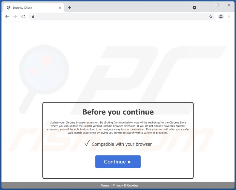 Website used to promote go dark browser hijacker