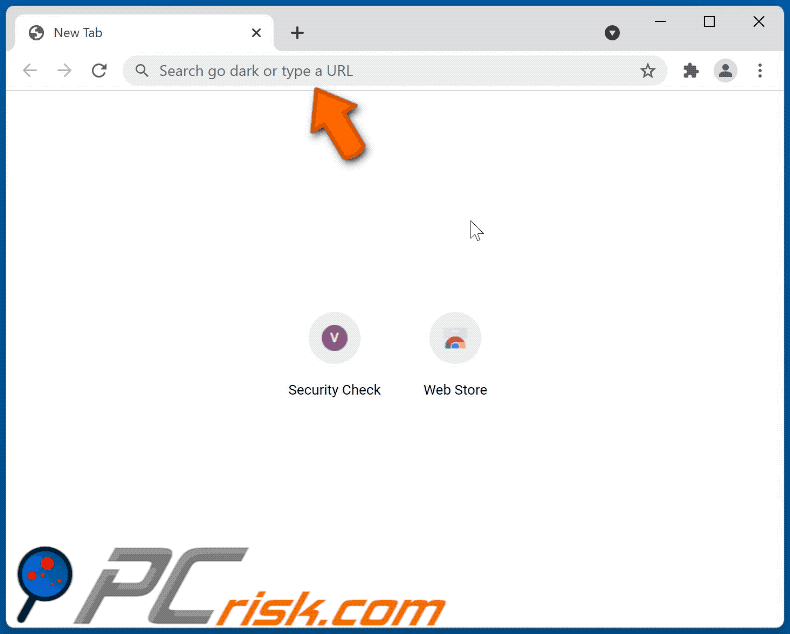 go dark browser hijacker redirecting to websearches.club (GIF)