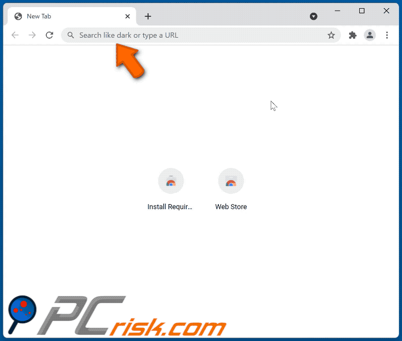 like dark browser hijacker redirecting to websearches.club (GIF)