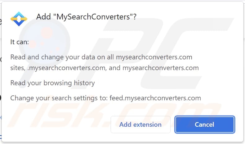 mysearchconverters browser hijacker browser notification