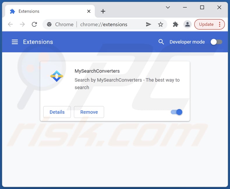 Removing mysearchconverters.com related Google Chrome extensions