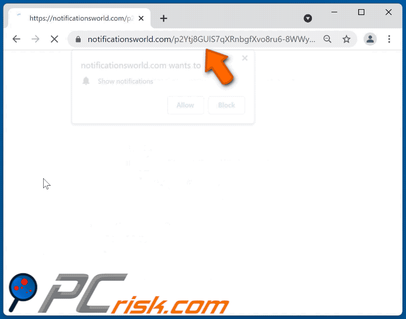 notificationsworld[.]com website appearance (GIF)