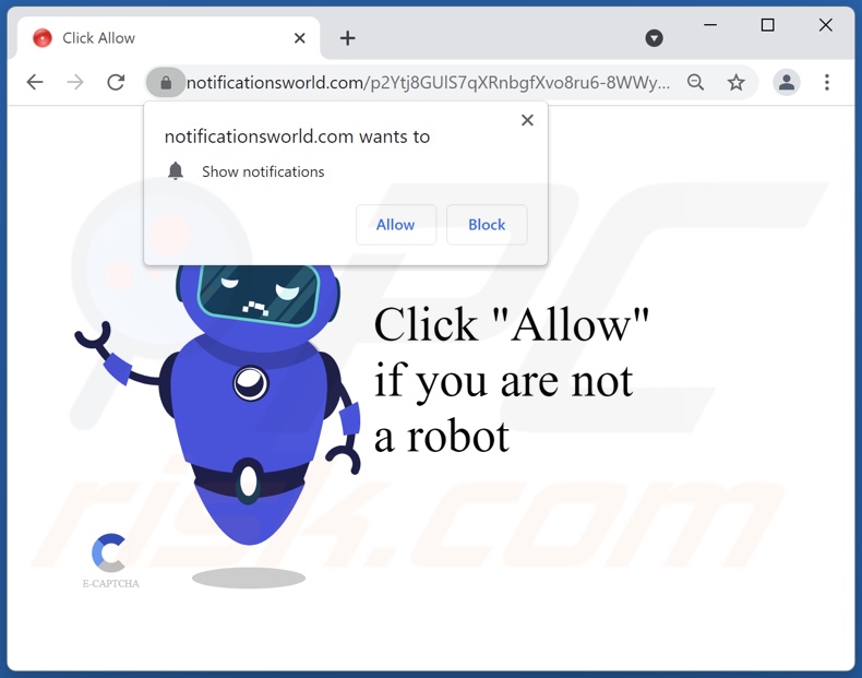 notificationsworld[.]com pop-up redirects