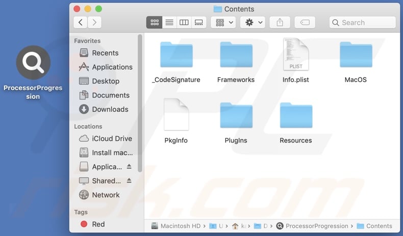 ProcessorProgression adware install folder