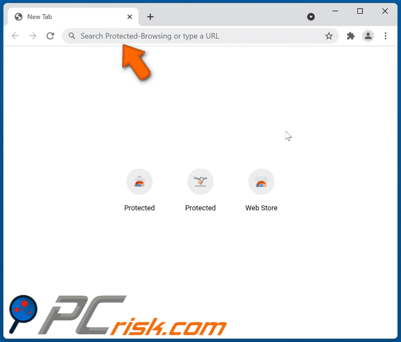 Protected-Browsing browser hijacker redirecting to Bing (GIF)