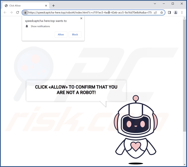 speedcaptcha-here[.]top pop-up redirects