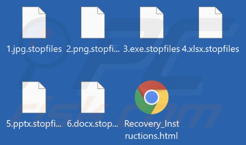 Files encrypted by Stopfiles ransomware (.stopfiles extension)