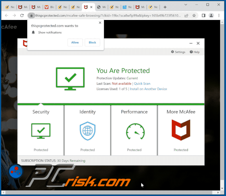 thispcprotected[.]com website appearance (GIF)