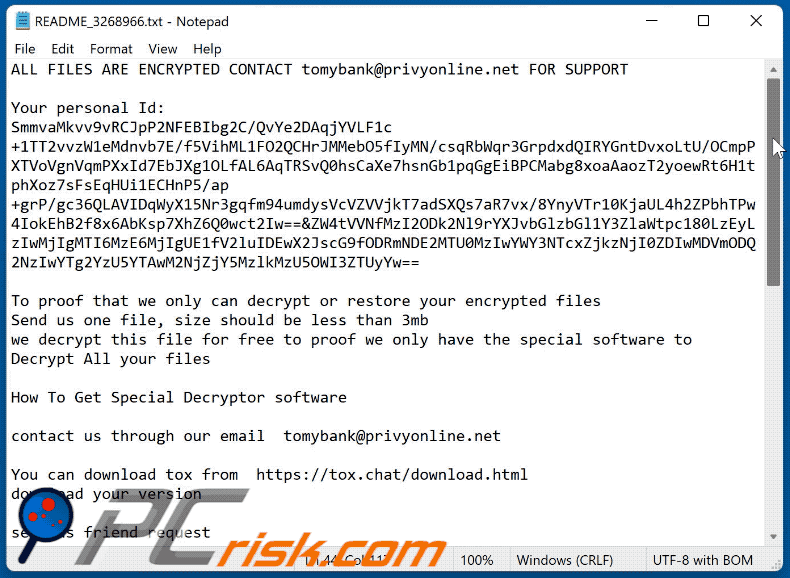 TomyBank ransomware ransom-demanding message (README_[random_number].txtREADME_[random_number].txt) GIF