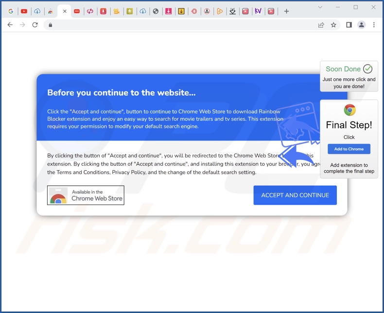 Deceptive site promoting Toon Explorer adware