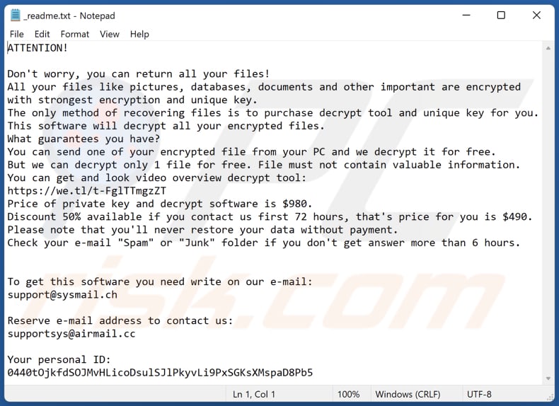 Tuid ransomware text file (_readme.txt)