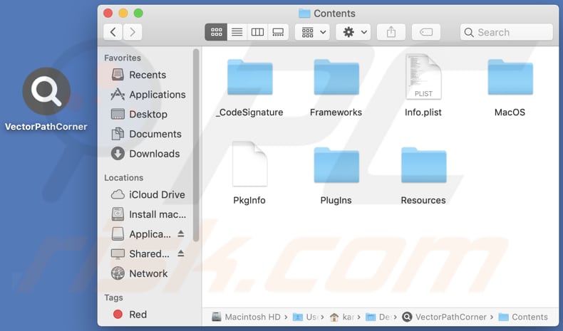 VectorPathCorner adware contents folder