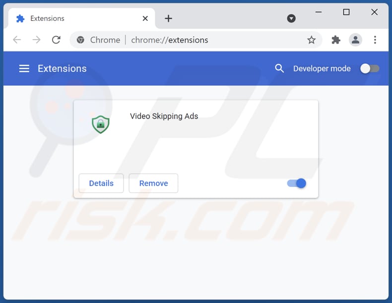 Removing Video Skipping Ads adware from Google Chrome step 2