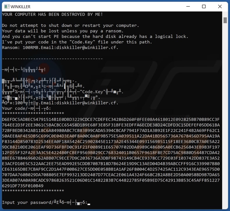 WINKILLER ransomware ransom note