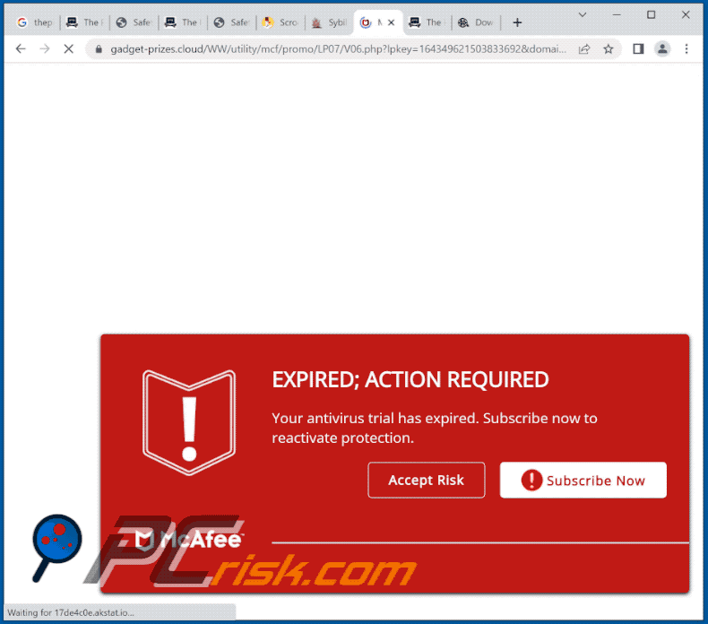 Your Antivirus Has Expired scam variant (GIF)