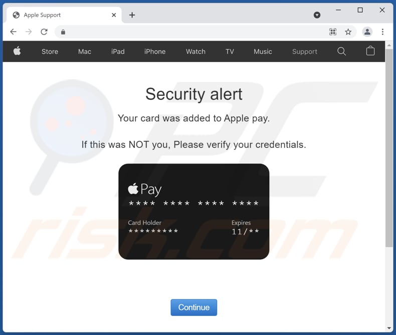 Your Card Was Added To Apple Pay POP-UP Scam (Mac) - Removal steps