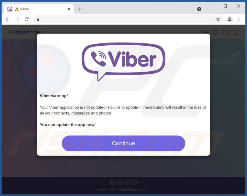 Your Viber application is not updated! scam