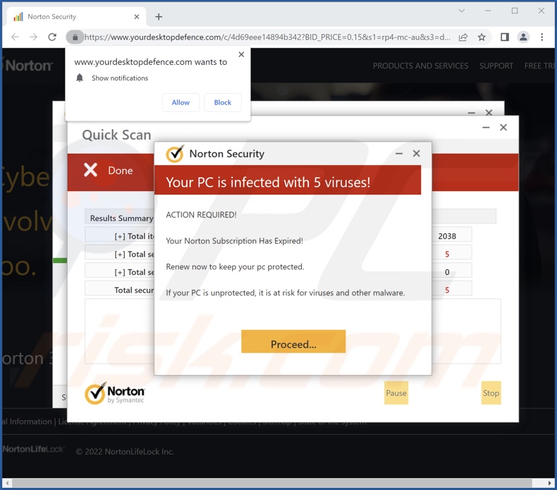 yourdesktopdefence[.]com pop-up redirects