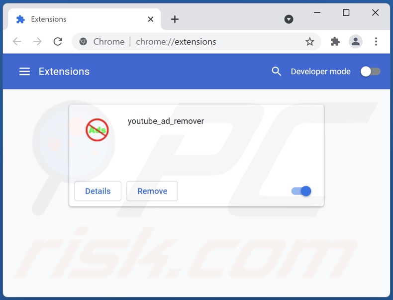 Removing youtube_ad_remover ads from Google Chrome step 2
