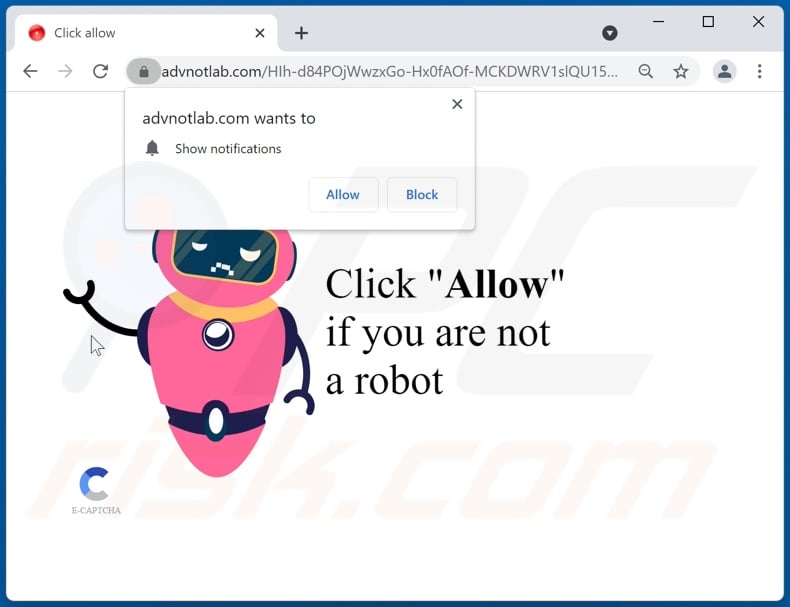 advnotlab[.]com pop-up redirects