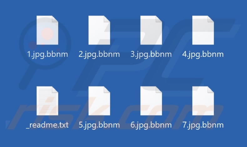 Files encrypted by Bbnm ransomware (.bbnm extension)