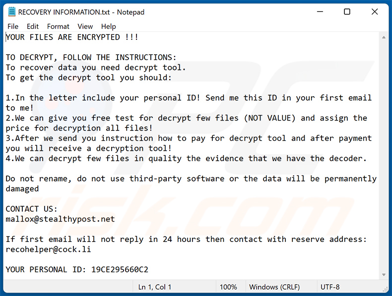 Bozon ransomware note (2022-05-18)