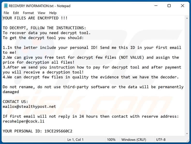 Bozon ransomware note (2022-05-18)