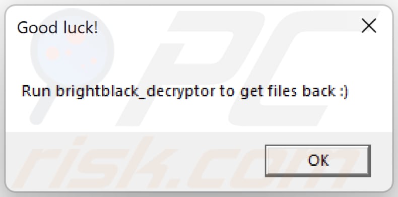 bright black ransomware pop-up window