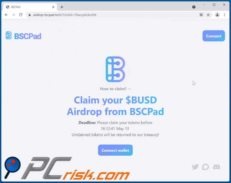 Appearance of BSCPad $BUSD giveaway scam