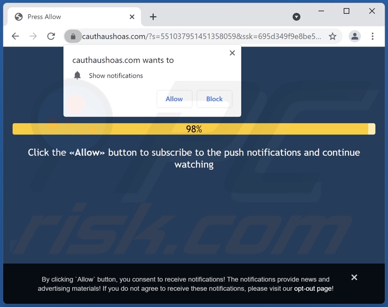 cauthaushoas[.]com pop-up redirects