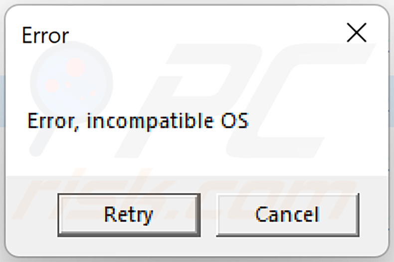 ChromeLoader error message - incompatible OS