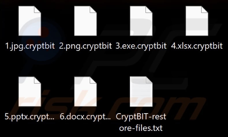 Files encrypted by CryptBIT ransomware (.cryptbit extension)