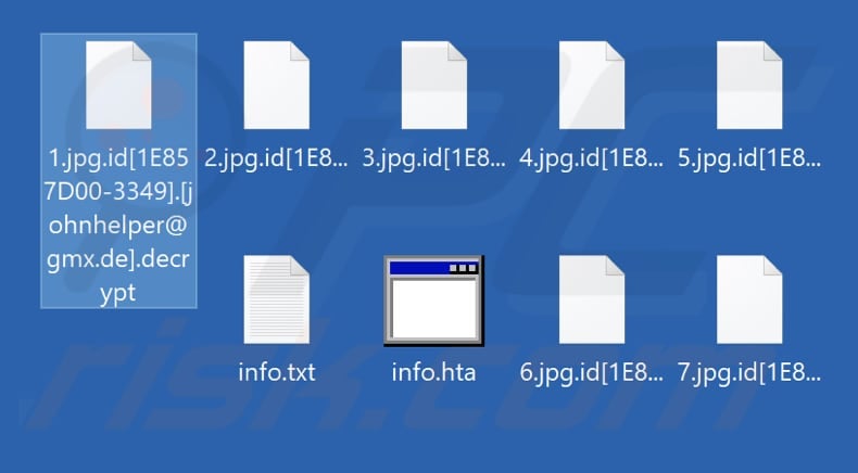 Files encrypted by Decrypt ransomware (.decrypt extension)