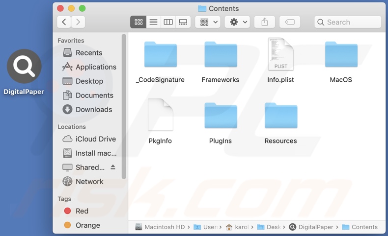 DigitalPaper adware install folder
