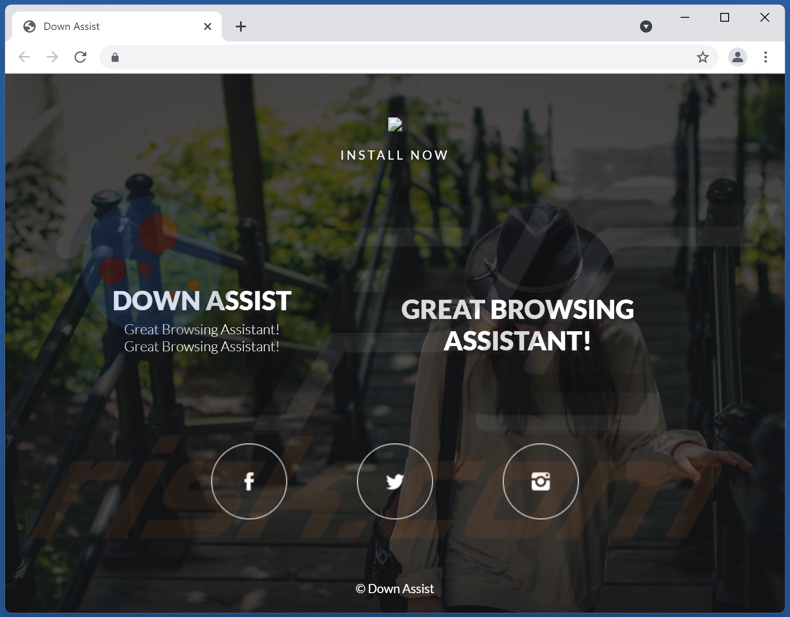Website promoting Down Assist adware