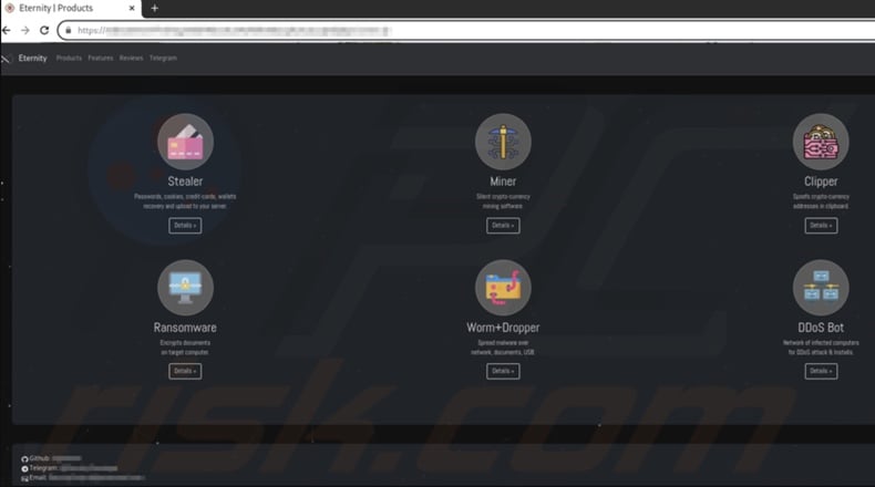 Eternity malware promoted on Tor website